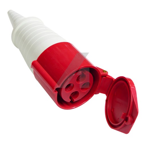 16 Amp 4 Pin 415V Red Coupler Socket 3 Phase IP44 16A Industrial Tools Workshop - Picture 1 of 3