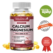 Magnesium Zinc Vitamin D3 Calcium 1000MG Complex Support Bone Health 120 Pills