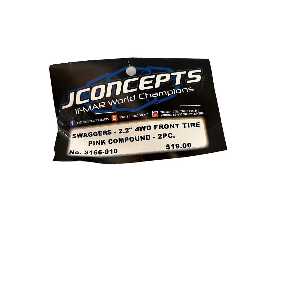 JConcepts 3166-010 Swaggers Pink Compound Med Soft : 2.2 Front 4WD (2) - Image 2 of 3