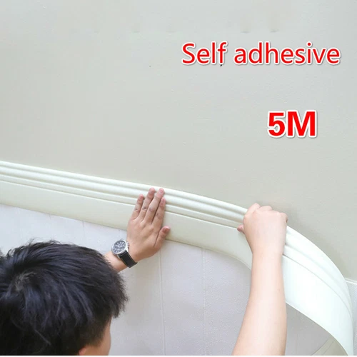 5M Self Adhesive Skirting Line Baseboard Waistline Border Wall Trim Stickers DIY - Bild 4 von 20