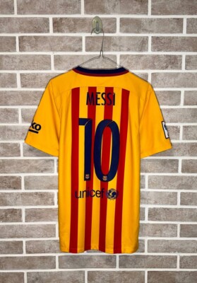 BARCELONA fc 2015 2016 AWAY football SHIRT JERSEY NIKE MESSI #10