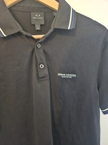 Polo homme Armani Exchange noir mélangé manches courtes taille M