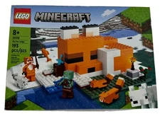 LEGO Minecraft The Fox Lodge House 21178 Animal Toys Drowned Zombie Arctic Fox