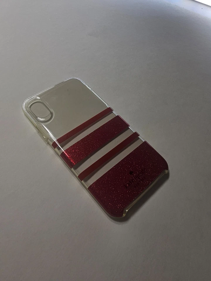 Funda rígida Kate Spade NY para Apple iPhone X / Xs rojo brillante Charlotte a rayas Foto 3 de 4