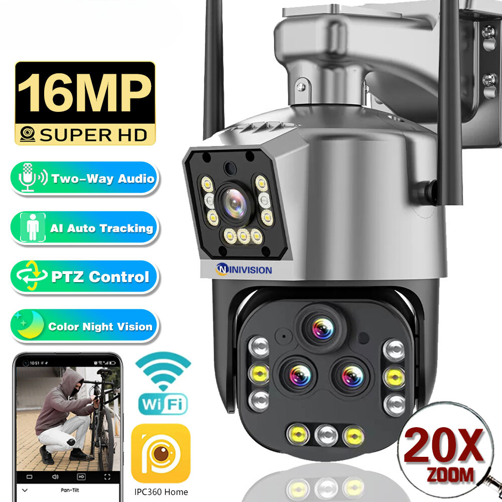 8K Zoom Wireless PTZ Wifi Two Way Audio Auto Tracking Outdoor Waterproof Camera