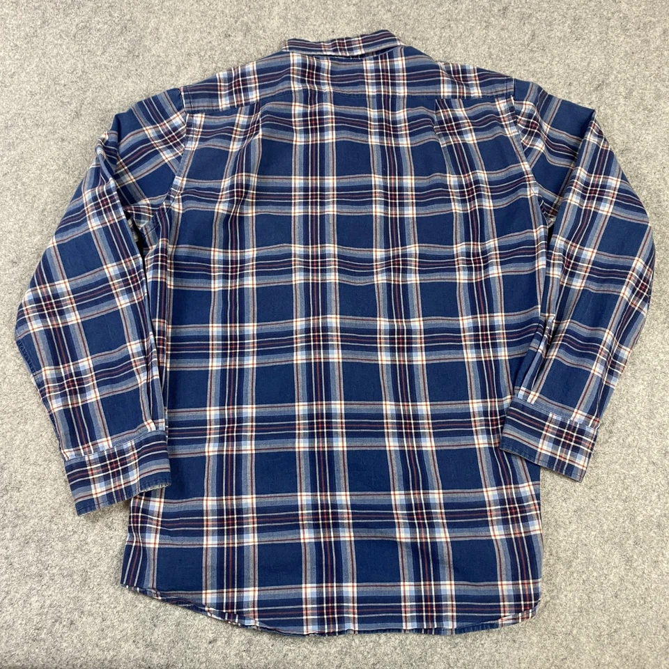 J McLaughlin Shirt Mens Large Blue Plaid Button Down Trim Fit Long Sleeve Cotton - Image 2 of 4