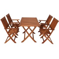 Gartengarnitur 5-Teilig Holz GartenmöBel Klappbar Sitzgruppe Garten Balkon Set