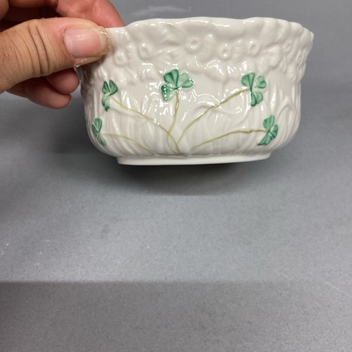 Piatto Vintage Belleek Daisy Bon Bon Trifoglio Verde Parian Irlanda - Foto 2 di 8