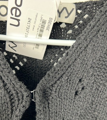 Open Yy NWT women’s argyle pointelle knit vest size 1 Sweater (small) Black - Picture 5 of 9