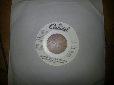 Johnny Clegg  Savuk - Asimbonanga - Used Vinyl Record 7 - Promo - G8100z