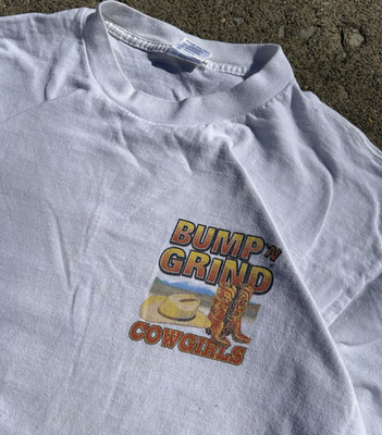 Delta Pro Weight Men's White   Bump N Grind Cowgirls  Tee