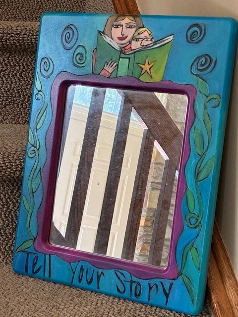 STICKS SARAH GRANT Wooden Handmade Mirror Vintage 2003 - Image 2 of 4