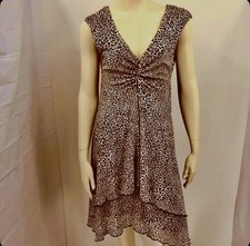 Karen Kane Leopard Animal Print Layered Dress So Gorgeous! Size Extra Large