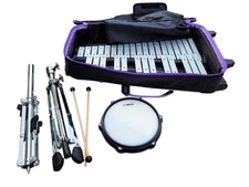Yamaha Xylophone Bell Kit Mallet Keyboard With Case Practice Pad Mallets Stand