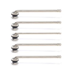 90 Nickel Plated Tire Valve Stems For Trucks Buses 5.5 Bent 5 Pack Silver