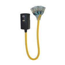 Southwire Coleman Power Block GFCI, 125V 15A, 12/3 SJTW Cord, 3-Outlet LED