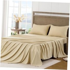 Sheet Set - Ultra Soft Size Bed Sheets - Brushed Microfiber - King 07 - Beige