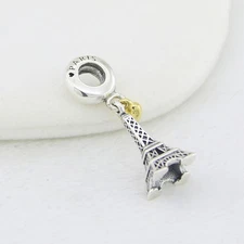 France Paris Eiffel Tower Golden Heart Pandora Charm Christmas Vocation & Travel