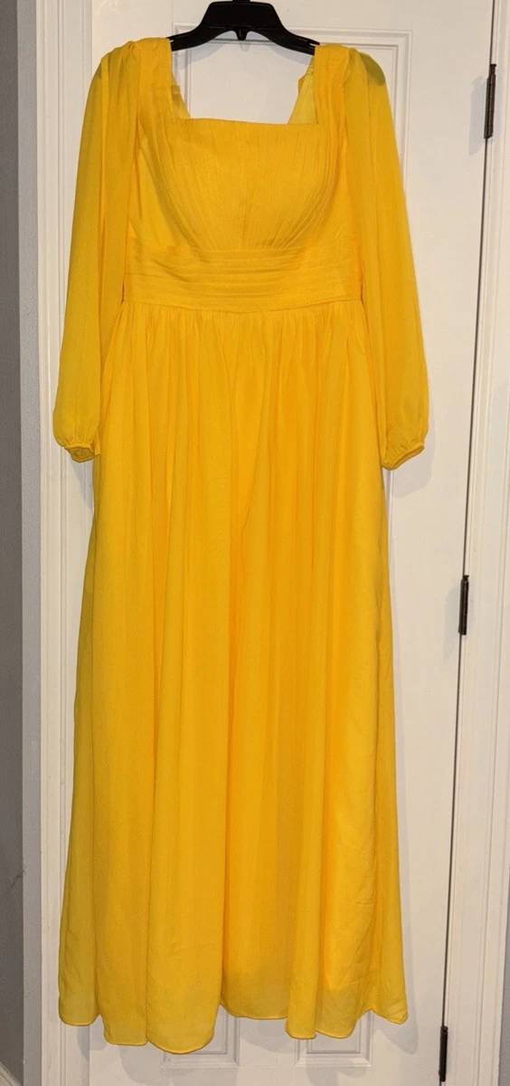 ebay yellow bridesmaid dresses Yellow Bridesmaids Dresses Prom dress satin long dress(There are 4 styles  of dresses in the picture) fg4664 main image 0