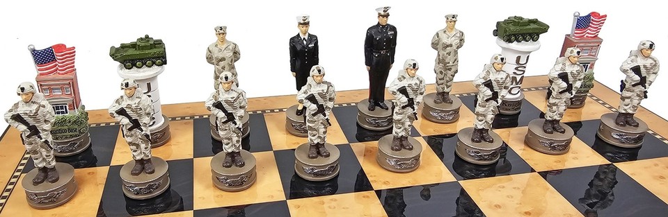 US Military Army Navy Air Force or Marines Chess Set w/ 18