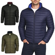 Xact Mens Quilted Puffer Jacket Funnel Neck Lightweight Insulated Winter Coat