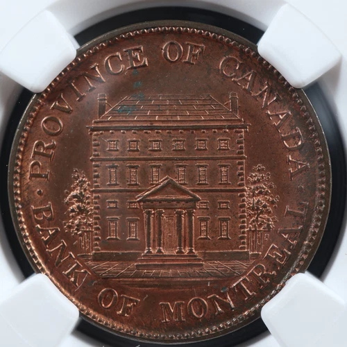 PC-1A3 NGC MS-63 Halfpenny 1842 token Province of du Canada Montreal Breton 527