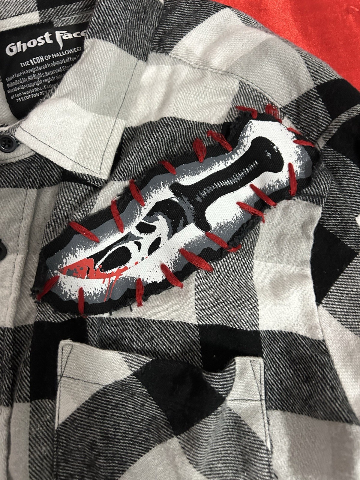 Scream Ghostface Flannel Button Down Men’s Size L… - image 4