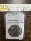 MS69 1996 American Silver Eagle NGC Brown Label