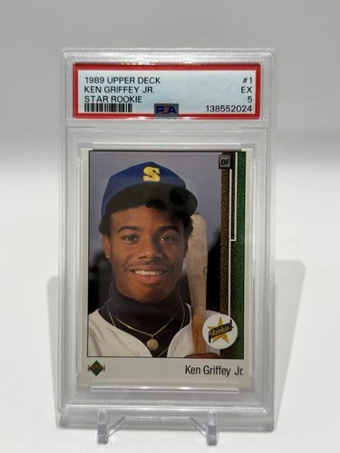KEN GRIFFEY JR 1989 Upper Deck Star Rookie RC Card #1 Graded PSA 5 Mariners HOF
