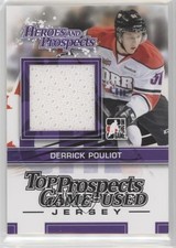 2013-14 ITG Heroes and Prospects Top Game-Used Black Jersey Derrick Pouliot 0a4