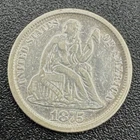 1875-CC  Seated Liberty Dime Above