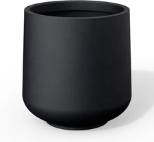 15.3" Dia round Concrete Planter, Outdoor Indoor Large Plant Pots Containers wit