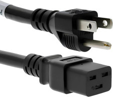 - 3 Prong AC Power Cord 1.82M - 15A/125V, 14 AWG 5-15P to C19