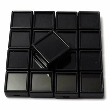 60 Pcs 3 x 3 Cm Black Gem Display plastic box Storage for Gems / Diamonds