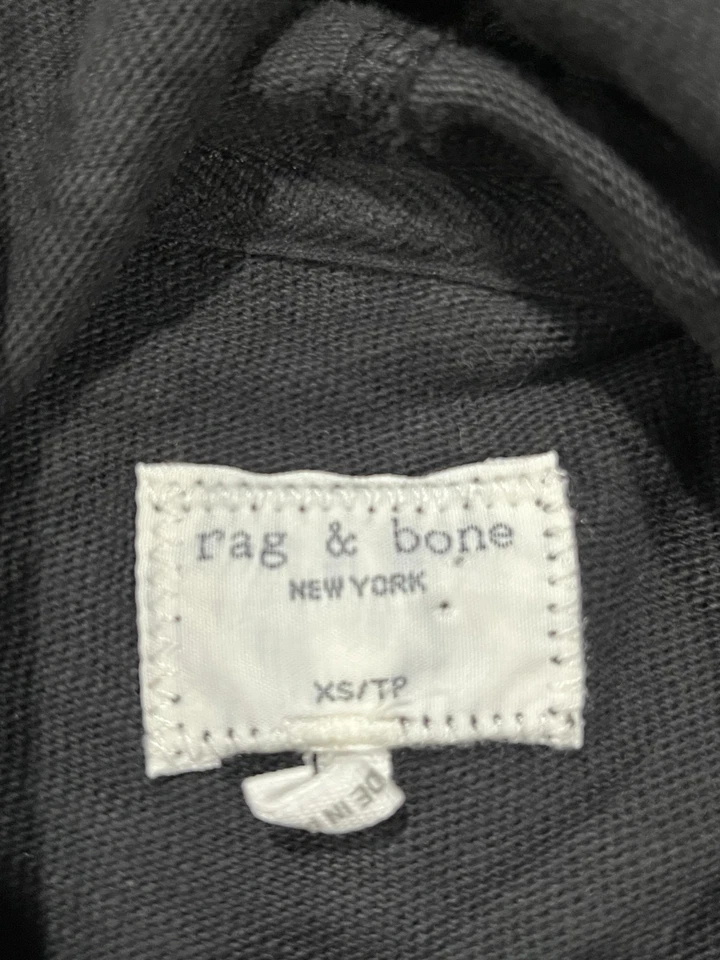 Sudadera con Capucha Rag Bone Para Hombres Extra Pequeña Negra Pullover Informal Algodón Defecto Foto 4 de 4
