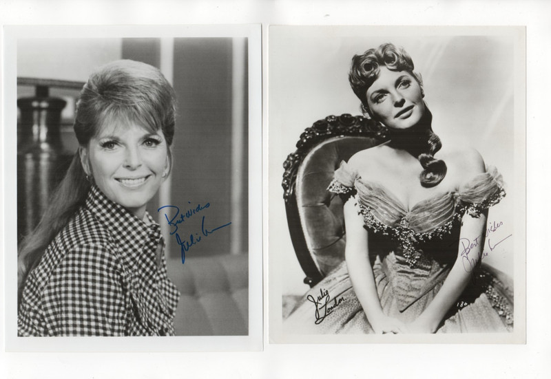 JULIE LONDON lot 2 SIGNED  8x10" photos Grammy winning Torch singer "Emergency"