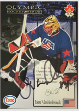 JOHN VANBIESBROUCK AUTOGRAPHED 1997-98 Esso Olympic Hockey Heroes JUMBO 5X7
