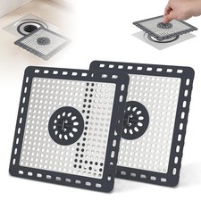 2 Pack Shower Drain Hair Catcher, Shower Drain Cover for Bathroom Floor 6" Dr...