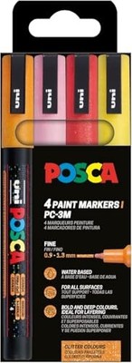 POSCA Marker Set 4 Acrylstifte Glitzer PC-3M 0,9-1,3 mm Permanent Marker