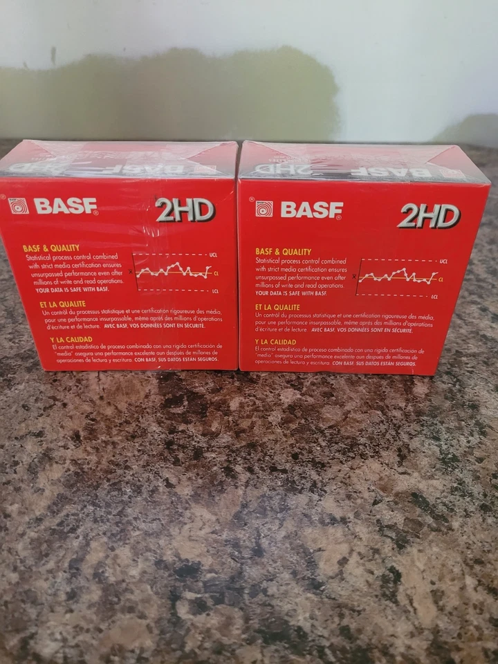 BASF Floppy Disks - 2HD High-Density 3.5"  - *2 Boxes* NEW  SEALED! - Image 3 of 4