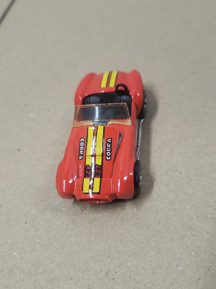 De colección 1982 Hot Wheels Rojo Clásico Cobra 427 Real Riders Gris Bujes Rayas T3 Foto 4 de 4