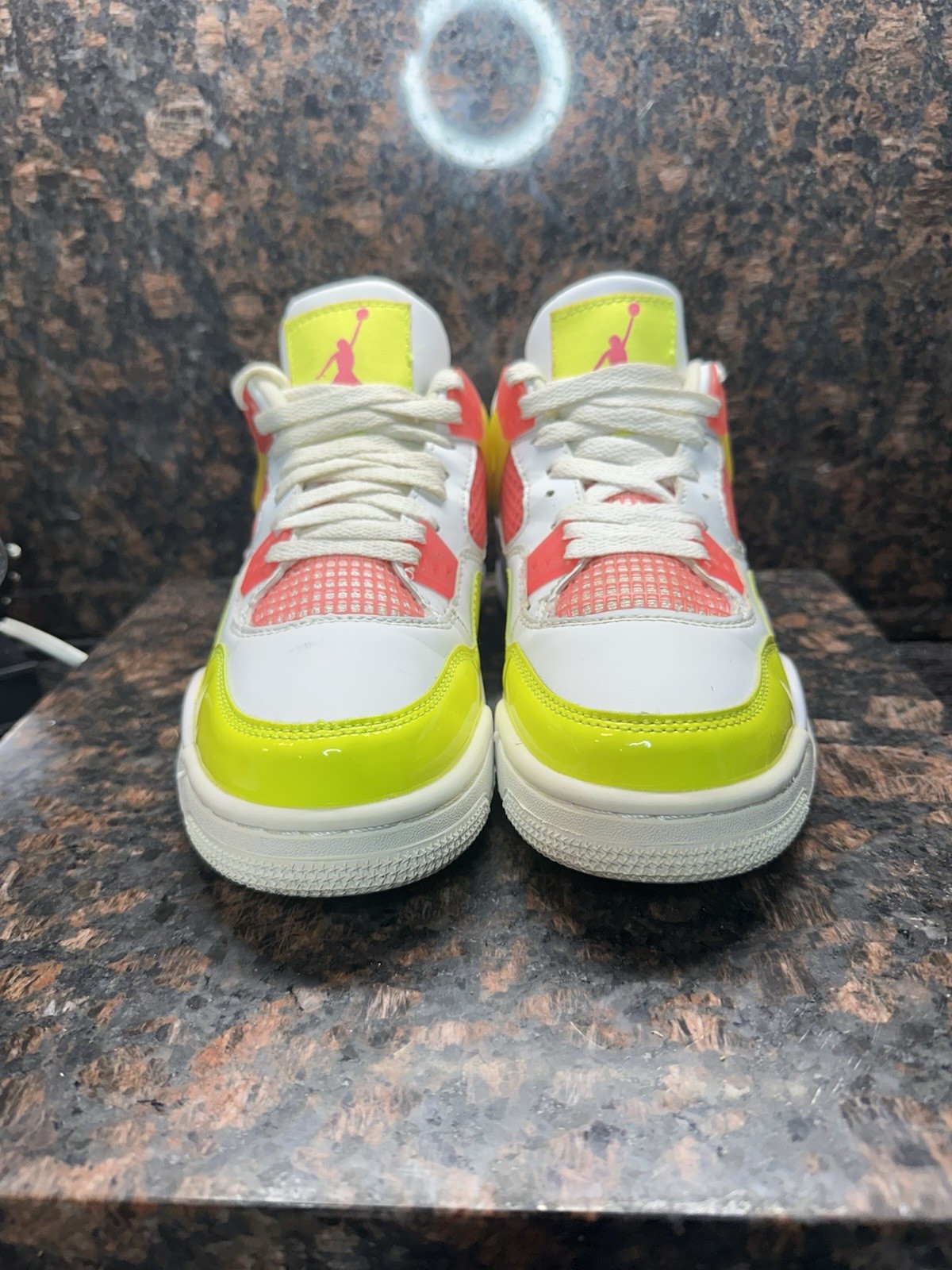 SAOLA NIKE AIR JORDAN 4 RETRO GS BIANCO LIMONE ROSA BAMBINA TAGLIA 5 5 CV7808 100