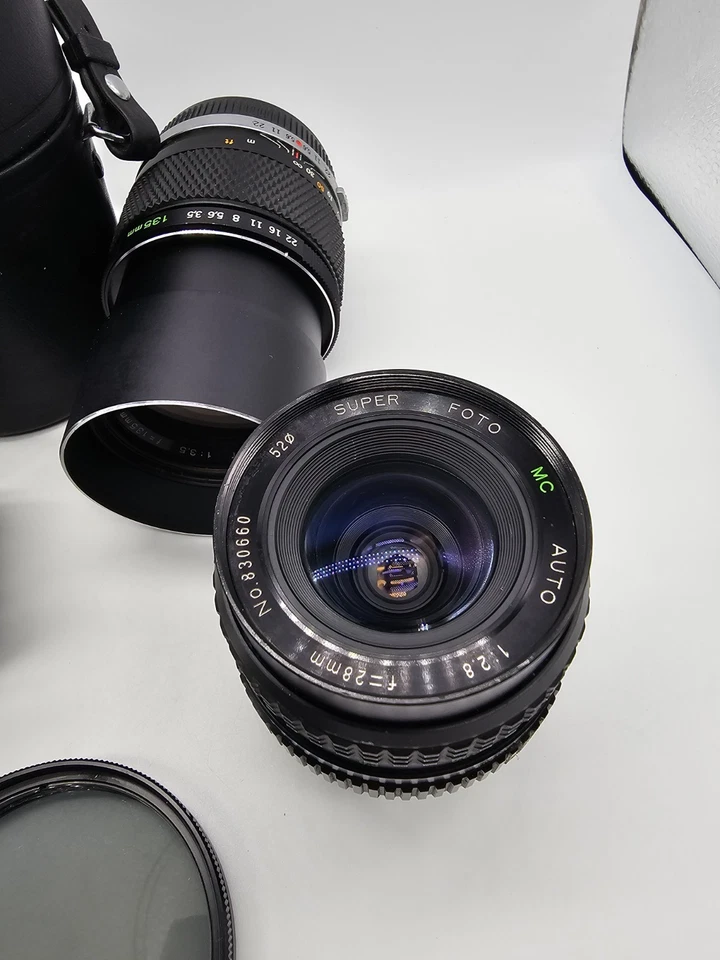 Lote de lentes para cámaras Olympus Minolta? Desconocido 23mm a 135mm, Filtros Ken, LEER Foto 4 de 4