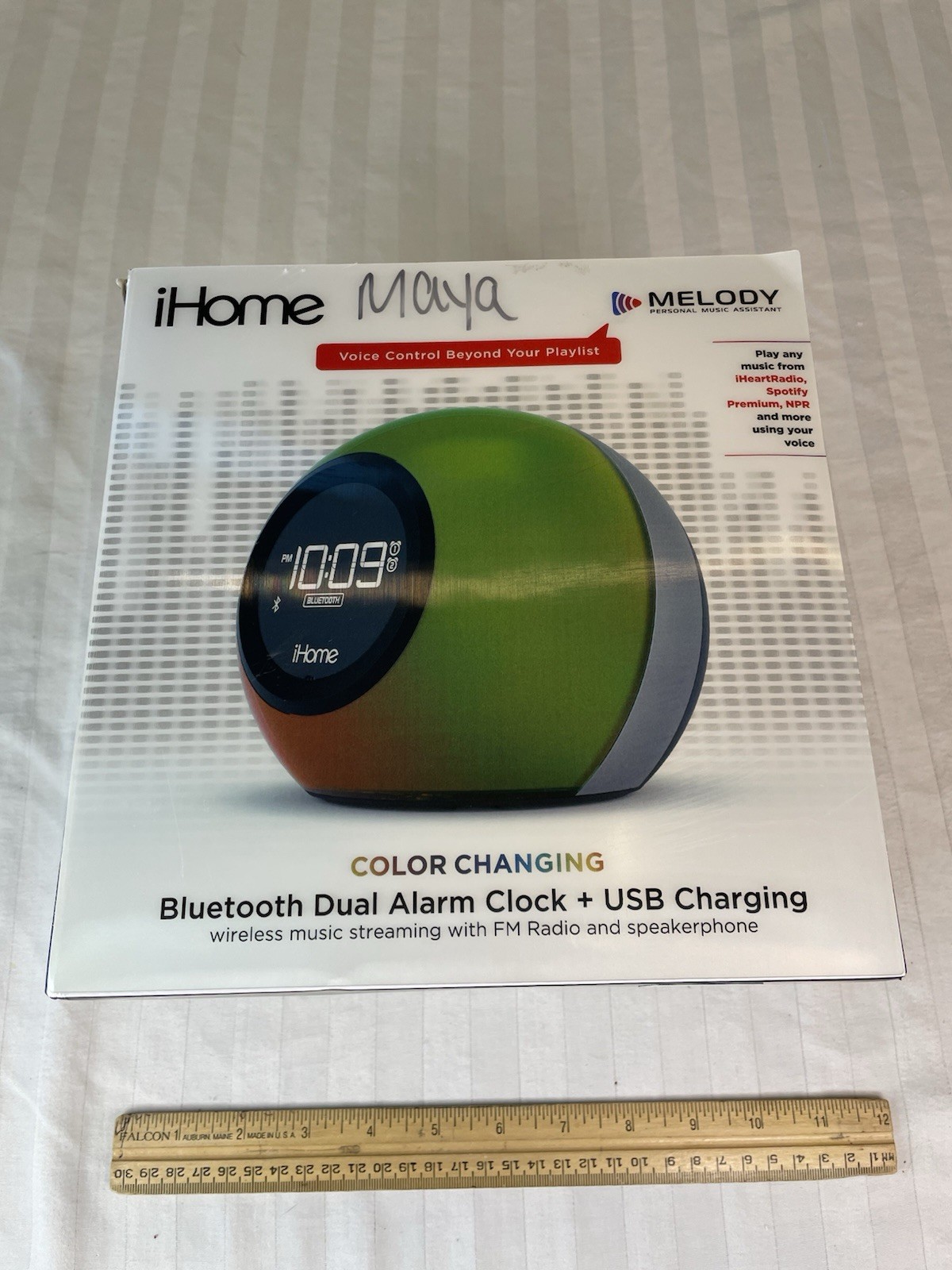 iHome iBT29 Bluetooth Color Changing Dual Alarm Clock AM/FM USB w/ Voice Control