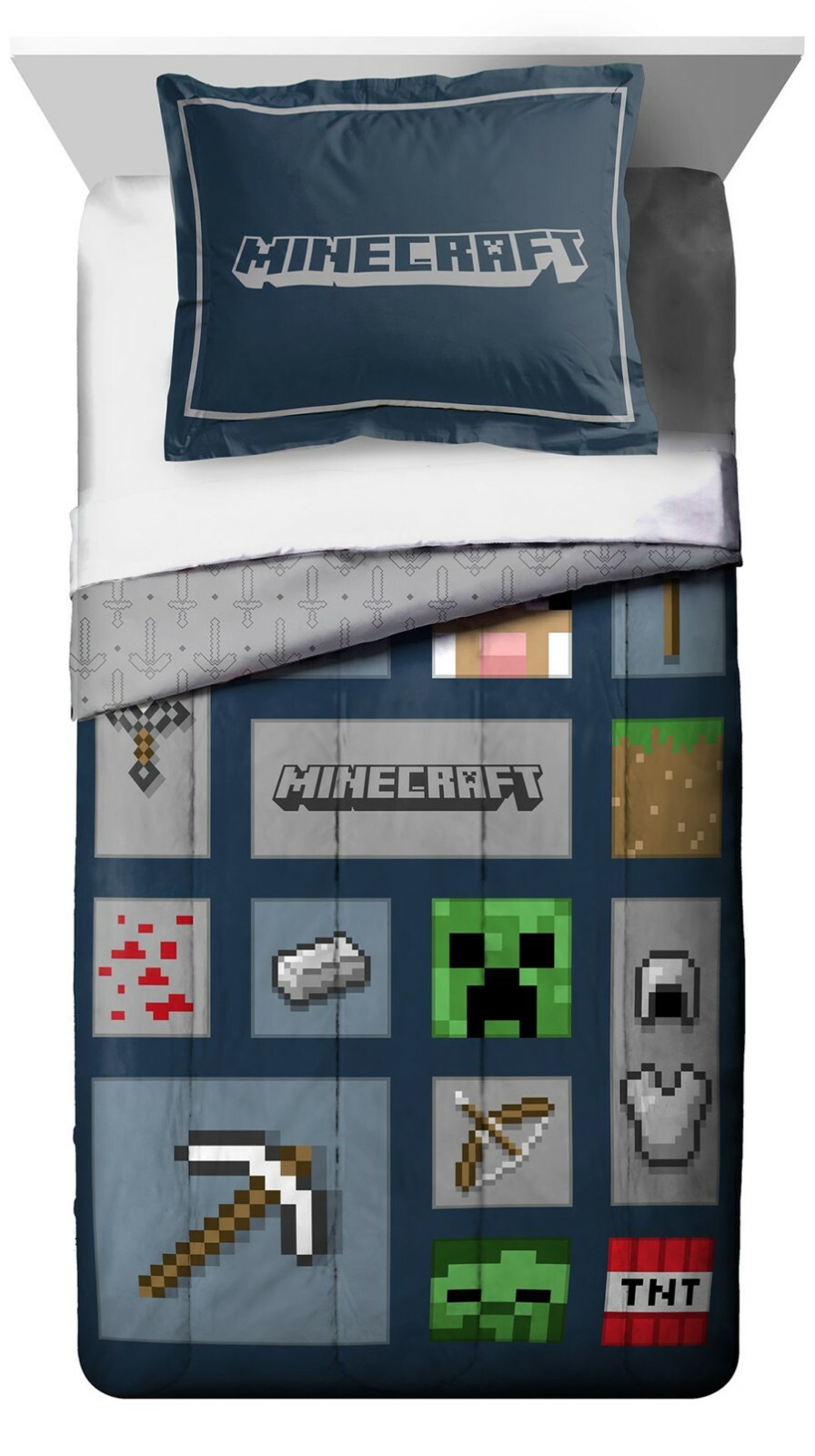 Minecraft Gamers Twin Bed Comforter and Sheets Set Microfiber Kids