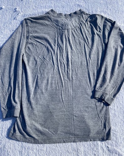 Puritan Men Long Sleeve Crew Neck Casual Gray Pullover 3 Button T Shirt Small - Picture 8 of 8