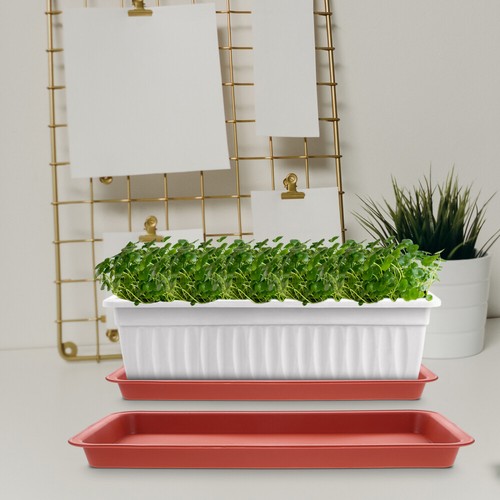 8 Pcs Flower Pot Tray Planter Plate Rectangular Saucer Container - Picture 9 of 12