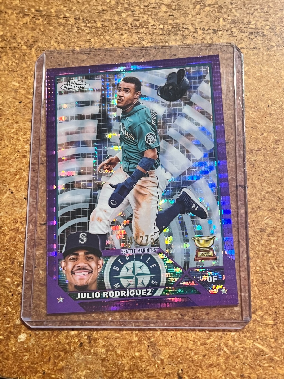2023 Topps Chrome Baseball Purple Sonar Refractor # 200 Julio Rodriguez 174/275