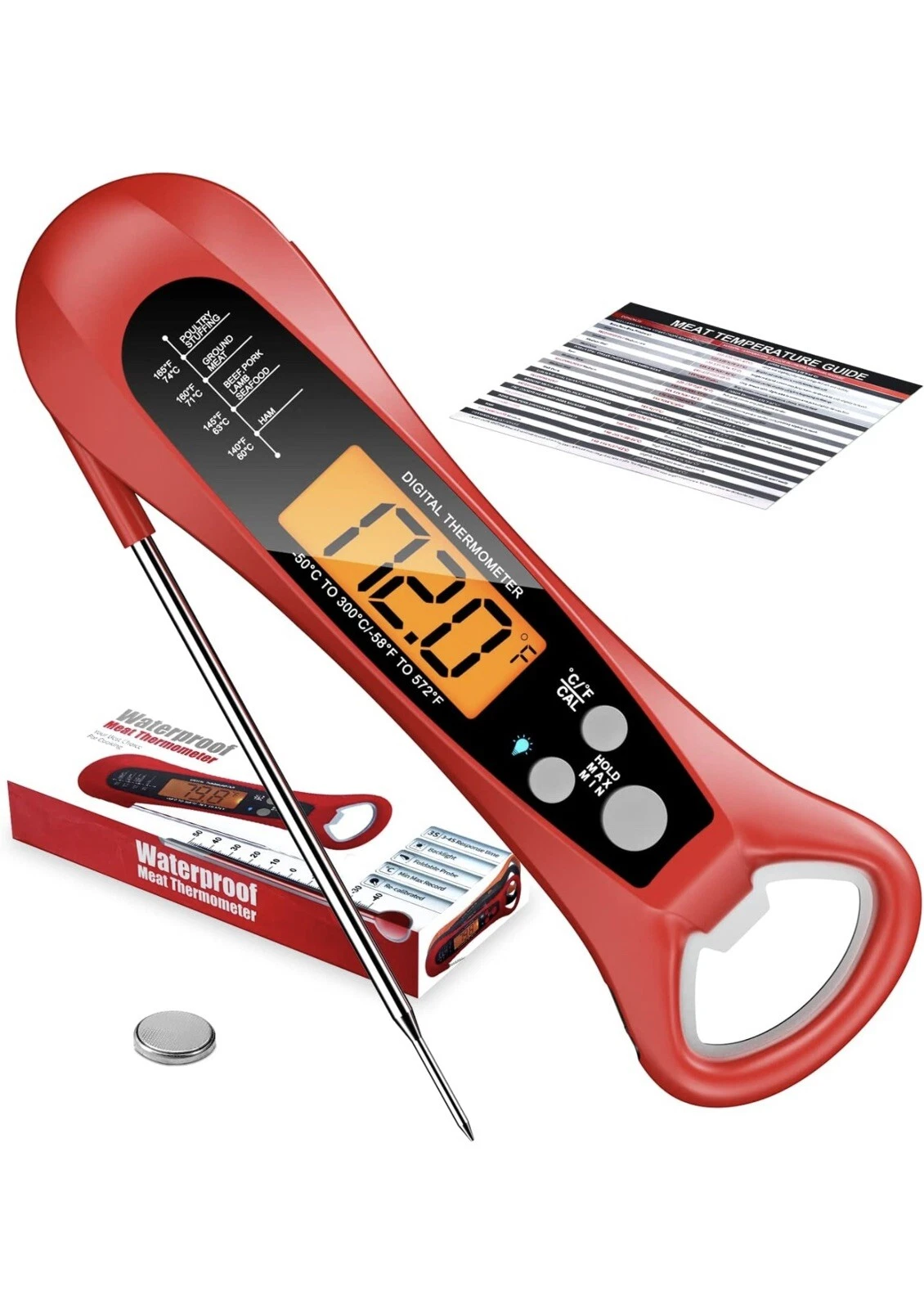 Instant Read Meat Thermometer for Cooking, Fast & Precise Digital Food Thermomet