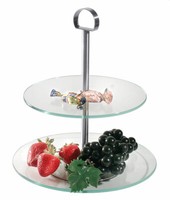 Contacto Glas-Etagere, Cupecake-StäNder, Servierplatte, 2-Stufig, Ø25 Cm, Ø21 Cm